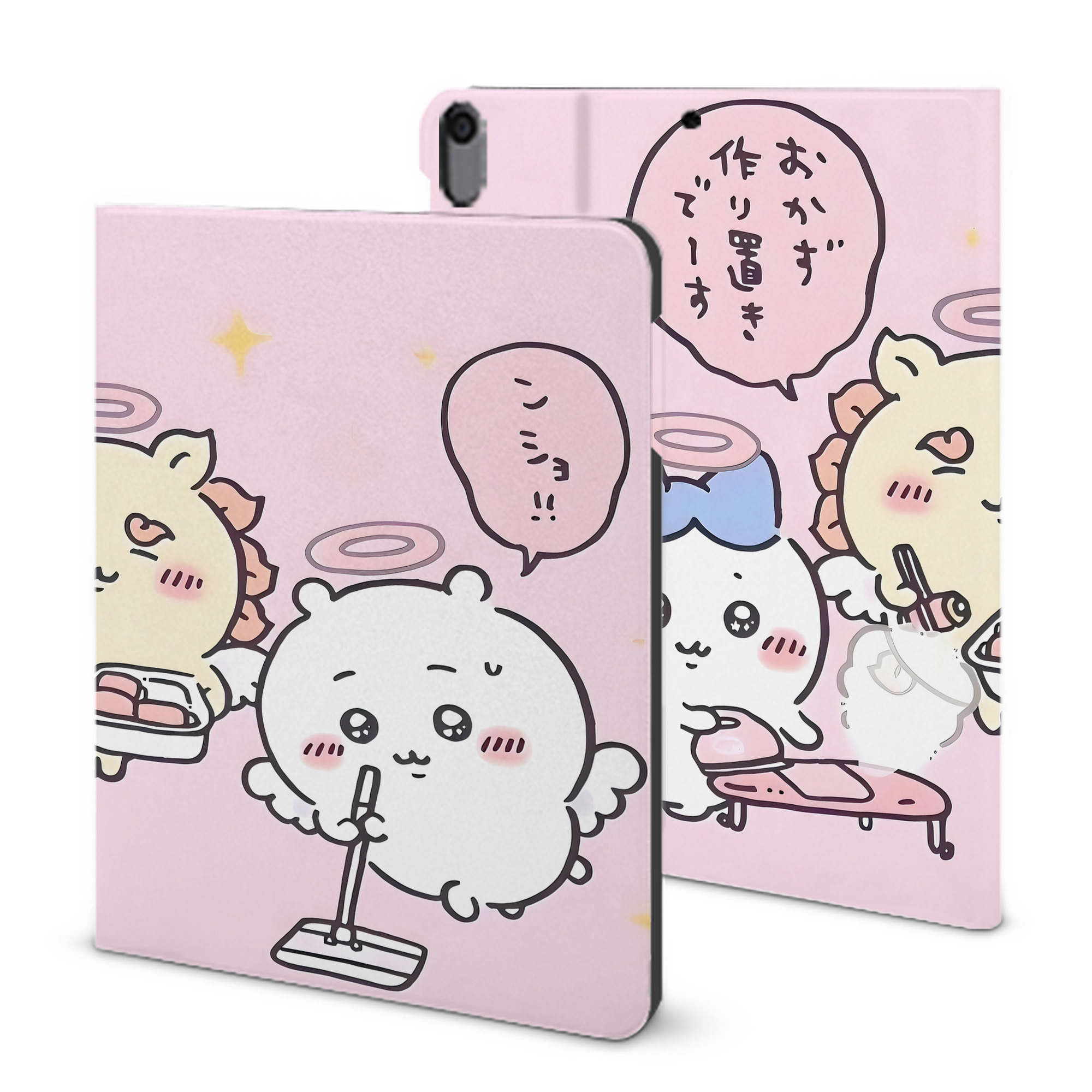 （画像用） ちいかわ Chii-kawa IPad ケース ブック型 PUレザー TPU 耐衝撃 軽量 薄型 ペン収納なし 全面保護 IPad 各モデル対応